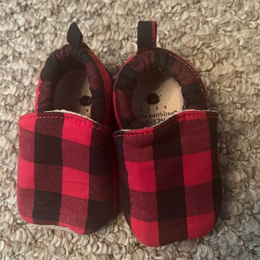 Red infant slippers